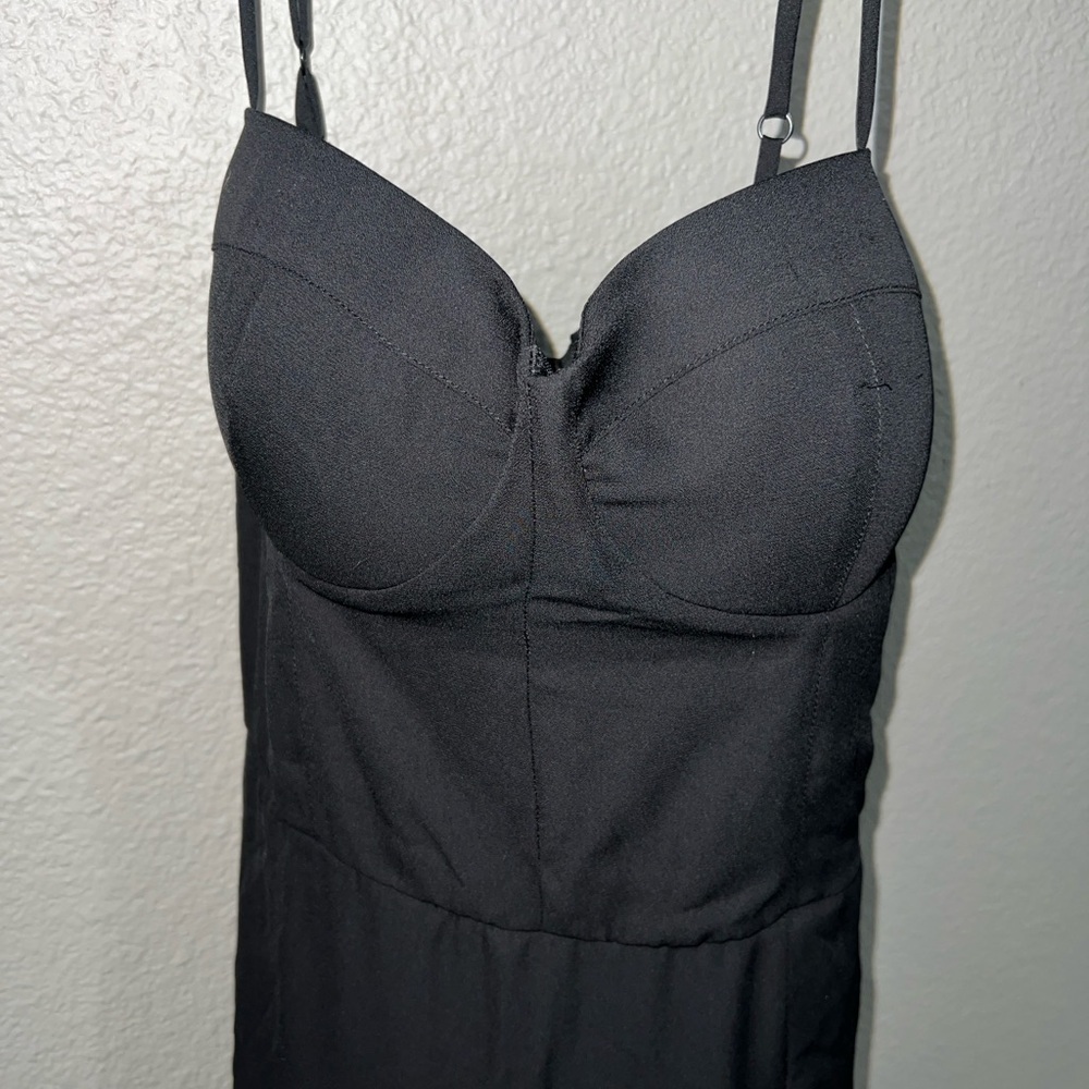 Socialite Black Women's Dress with Front Slit Size Large - Picture 2 of 7